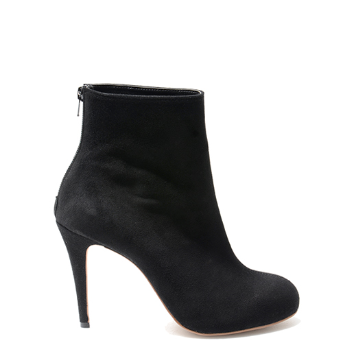 SEAM LINE BLACK SUEDE ANKLE BOOTS 10/1
