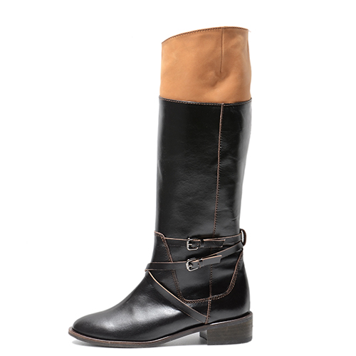 TWO TONE BROWN LEATHER RIDING BOOTS 3&#039;0.7