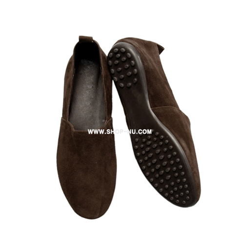 DRIVING SHOES|DARK BROWN SUEDE SILP ON.1